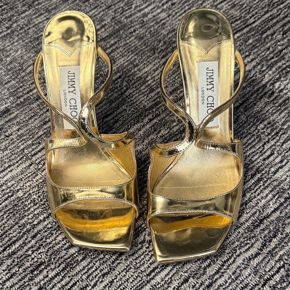 Jimmy Choo Metallic Gold Heels